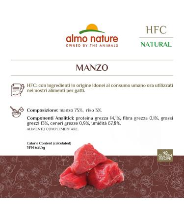 Almo Nature HFC Natural Wet Cat Food - Beef 24 Pack (70g) | Premium Quality for Healthy Cats - Buy Online on GoSupps.com