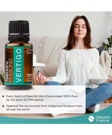 Nature's Fusions Vertigo Relief & Ginger Oil Nausea Essential Oil Blend (15ml) - Fast-Acting Motion Sickness, Morning Sickness, Dizziness & Vertigo Medicine with Peppermint - 100% Natural Relief - Buy Online on GoSupps.com