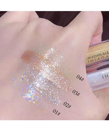 4Pcs Transparent Golden Glitter Eyeshadow Sticks Set - Sparkly Liquid Shimmer Eyeliner for Party Makeup - Buy Online on GoSupps.com