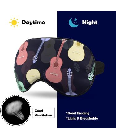 Multicolored Guitars Sleep Mask - Adjustable Strap, Blocks Light - for Men and Women - Buy Online on GoSupps.com