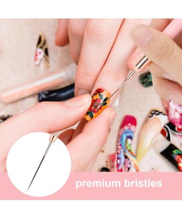 Nail Art Liner Brushes Set - 5Pcs Painting, Dotting, and Detailing Tools for Fine Nail Art Designs in Pink - Buy Online on GoSupps.com