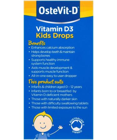 Ostevit-D Children's Oral Drops 15ml | Premium Vitamin D Supplement for Kids - Boost Immunity & Bone Health - Buy Online on GoSupps.com