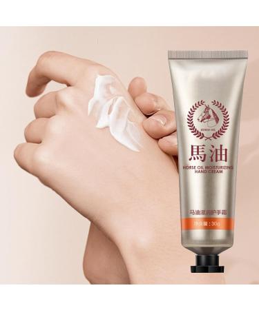 Horse Oil Hand Cream | 30 Mild and Safe Hand Nourishing Repair Ointment | Hand Moisturizer Essence Skin Care Natural Anti-Cracking Lotion for Brightening Moisturizing - Buy Online on GoSupps.com