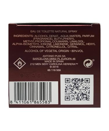 212 Sexy FOR MEN by Carolina Herrera - 3.4 oz EDT Spray 3.4 Fl Oz (Pack of 1) - Buy Online on GoSupps.com