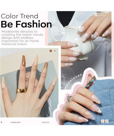 Modelones Gel Nail Polish Set - 6 Nude Glitter Colors for French Manicure | Classic Pink Soak Off LED Gel Polish | DIY Salon Holiday Gifts - 7ml - Buy Online on GoSupps.com