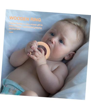 ABAODAM 12 STK Baby Wood Molar Rings - Unfinished Wooden Circle Accessories for Newborns | Safe & Fun Teething Relief - Buy Online on GoSupps.com
