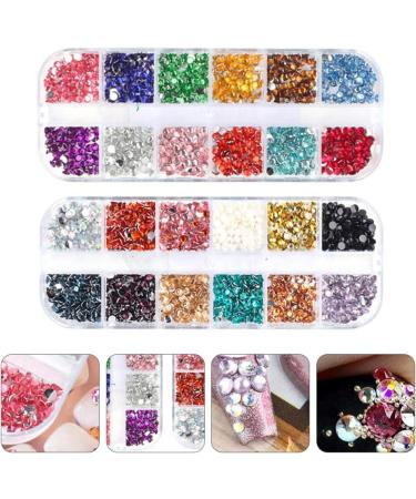 Lurrose 2 Boxes Nail Art Decorations Handmade 3D Nail Studs Colorful Manicure Jewelry - Buy Online on GoSupps.com