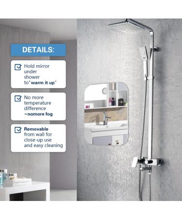 Fogless Shatterproof Shower Mirror for Shaving - 2 Pack (8 x 6) | 50% Cheaper Than Original - Ideal for Men - Wall Hanging, Handheld, Fog-Free - Great for Travel and Camping - Buy Online on GoSupps.com