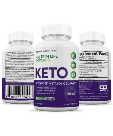 Trim Life Labs Keto Pills 3-Pack with Apple Cider Vinegar & goBHB Exogenous Ketones - Ketosis Support for Men & Women - 180 Capsules - Buy Online on GoSupps.com