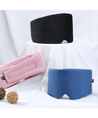 FRESHME Handmade Cotton Sleep Mask Blackout - Adjustable Soft Eye Cover for Women Men - Breathable Blindfold for Sleeping, Travel - Black - Buy Online on GoSupps.com