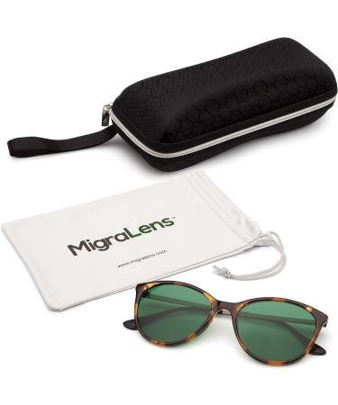 MigraLens Liberty Migraine Relief Glasses | Green Lens for Women | Tortoiseshell Light Brown - Buy Online on GoSupps.com
