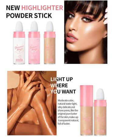 Highlighting and Finishing Stick - Fairy Highlighter Natural Stereo Contour Collarbone Patting Powder Highlighting Makeup (02) - Buy Online on GoSupps.com