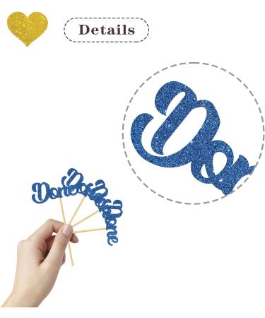 MonMon & Craft Done Cupcake Toppers/Graduation Cupcake Decor/Congrats Grad Cupcake Toppers/College Graduation Party Cupcake Decorations/Blue Glitter 24 Pcs - Buy Online on GoSupps.com