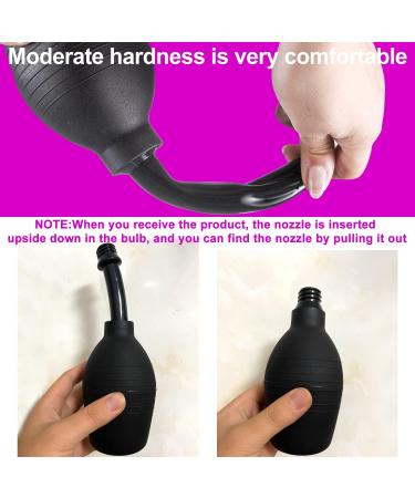 10 oz Black Silicone Enema Bulb Kit - Clean Anal Douche for Men Women - Buy Online on GoSupps.com