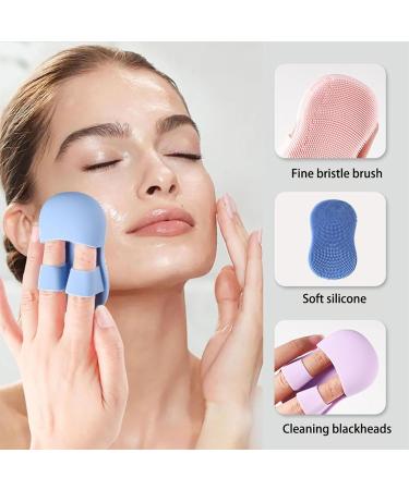 Silicone Finger Facial Cleansing Brush - Gentle Exfoliator & Massager for Blackhead & Pore Cleansing - Mini Soft Face Scrubber for Men & Women (Light Pink) | International Shipping - Buy Online on GoSupps.com