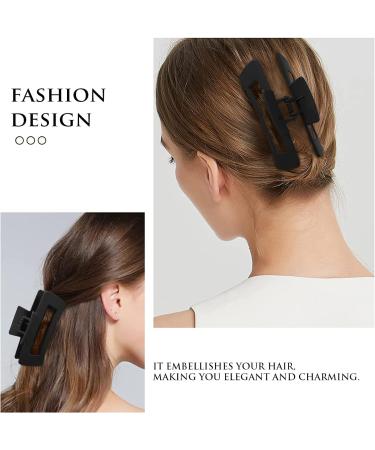 Matte Solid Color Hair Claw Clips for Thick Hair - Set of 2, Jumbo Rectangle Hair Jaw Clamp for Women and Girls (6 Colors) - Buy Online on GoSupps.com