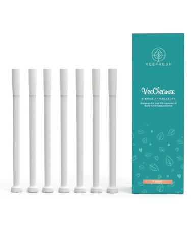VeeFresh Suppository Applicators - Vaginal Applicator Pack for VeeCleanse Pills Boric Acid Suppositories & Size 0 Boric Acid Capsules - Individually Wrapped Vaginal Applicators 7 pcs.