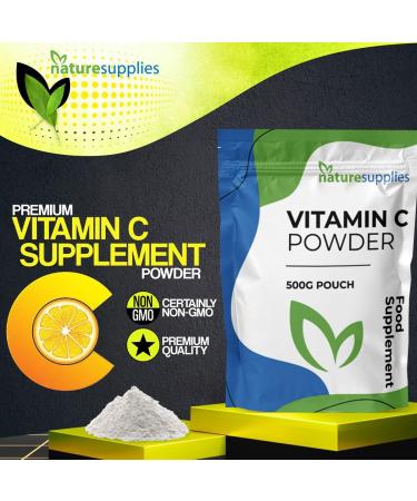 Vitamin C Powder 500g Ascorbic Acid UK Non GMO - Pharmaceutical Grade - Vegan-Friendly - Naturesupplies 500g - Buy Online on GoSupps.com