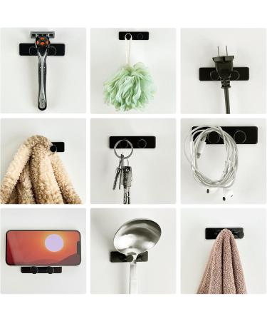 Pickpiff Razor Holder - No Drill Metal Shower Hook Anti-Rust Towel Holder for Bathroom & Kitchen - Black 4 Pieces - Buy Online on GoSupps.com