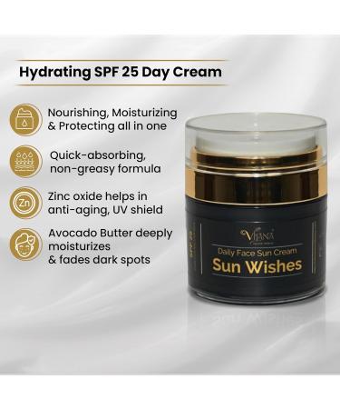 Vilana Natural Beauty Sun Wishes Face Sun Cream Suitable for All Skin Types daily face cream with SPF25 reliable sun protection Beauty Skin Care (50 ml) (Sun wishes) - Buy Online on GoSupps.com