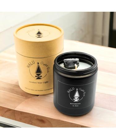 Bamboo Scented Candle with Obsidian Crystal | 100% Natural Aromatherapy | Meditation & Reiki Infused  - Buy Online on GoSupps.com