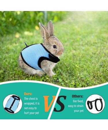 Tibapla Adjustable Rabbit Dishes & Leash for Small Pets - Mesh Bunny & Kitty Dish (Medium Blue) - Buy Online on GoSupps.com