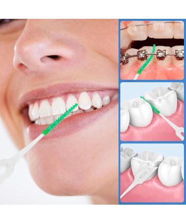160PCS Interdental Brush Set - Zahrvia Silicone Dual-House Dental Stick & Portable Dental Flow for Effective Tooth Cleaning - Green - Buy Online on GoSupps.com