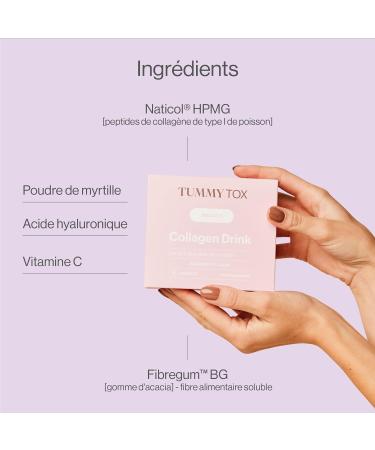 Marine Collagen Hyaluronic Acid and Vitamin C 2500mg Hydrolyzed Collagen Type I 30 Bags for 30 Days Blueberry Flavor Collagen Drink Tummy Tox - Buy Online on GoSupps.com