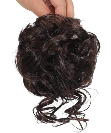 Claw Messy Bun Hairpiece Clip - Wavy Curly Chignon for Women & Girls Dark Brown - Buy Online on GoSupps.com