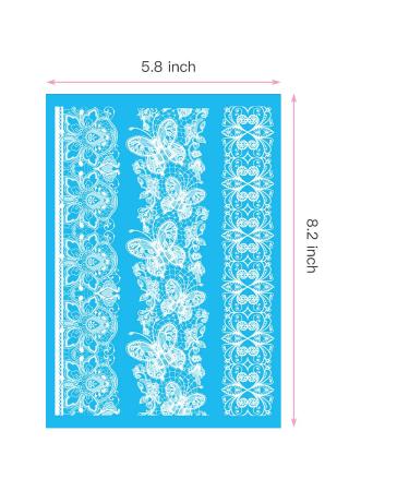 White Lace Henna Temporary Tattoo Stickers - Indian Mehndi for Wedding, Waterproof Body Art for Women and Teens (8 Sheets) - Buy Online on GoSupps.com