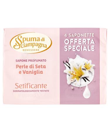 Spuma di Sciampagna Spuma di Sciampagna Silk and Vanilla Beads Soap 4 Pieces 90 g