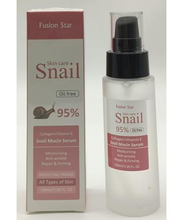 Snail Mucin 95% Power Repairing Essence 3.38 fl.oz 100ml Hydrating Serum for Face with Snail Secretion Filtrate for Dull Skin & Fine Lines