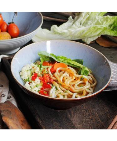 Northern Europe Japanese Style Retro Ceramic Soup Bowl 8 Inch Fruit Salad Bowl Creative Household Round Ramen Bowl Tableware Kitchenware Onecolor - Buy Online on GoSupps.com