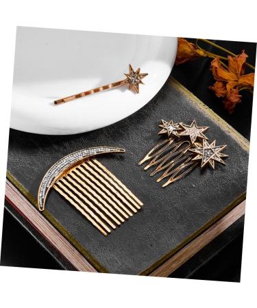 MAGICLULU 3 Sets Star Moon Hairpin Foundation Spatula for Face Wedding Hair Clips Hair Comb Moon Star Side Comb Wedding Ceremony Decorations Women s Suits Metal Bridesmaid Star Shape Alloy - Buy Online on GoSupps.com