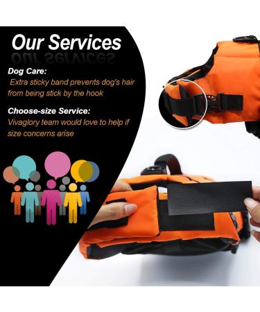 Vivaglory Neon-Orange Ripstop Dog Lifeguard Vest - Improved Buoyancy & Visibility for Small & Medium Dogs (XXS: 28-35cm Chest) - Ideal for Boating & Water Safety - Buy Online on GoSupps.com