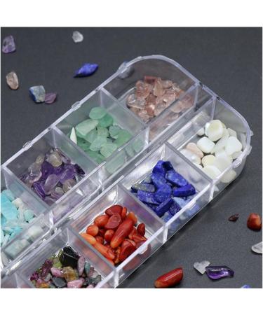 Natural Crystal Rough 12Color/Set Irregular Natural Nail Crystal Stone Sequins Charm Agate Gem Gravel DIY Nail Decoration Bead Crystal - Buy Online on GoSupps.com