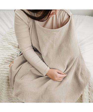Soft Cotton Breastfeeding Cover - Adjustable Strap Nursing Cover for Mom - Multi-Use Car Seat and Stroller Cover (Khaki) - Buy Online on GoSupps.com