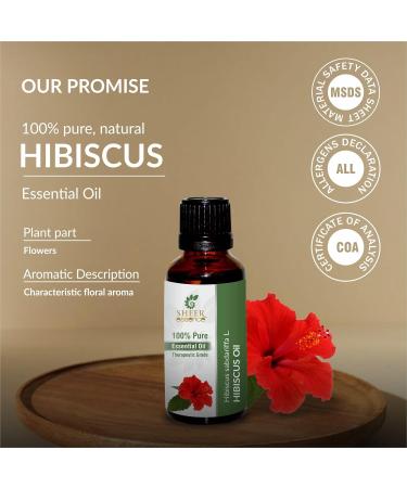 Sheer Essence Hibiscus Oil 15 ML (0.51 Fl.OZ) | 100% Pure Natural Undiluted Uncut Therapeutic Grade Hibiscus Sabdariffa L Essential Oil - Buy Online on GoSupps.com