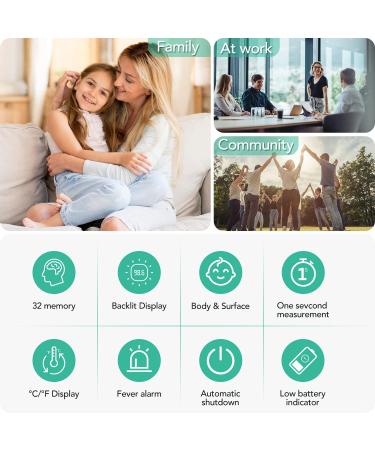 Digital Touchless Thermometer for Adults and Kids - Infrared Forehead Thermometer with 3-in-1 LCD Display - Buy Online on GoSupps.com