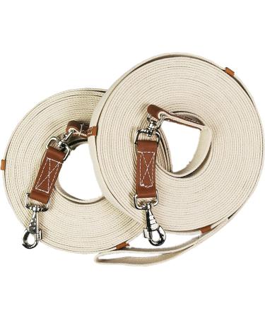 English Riding Supply Centaur Poly-Cotton Web 45ft Equestrian Natural Long Lines