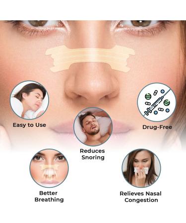 Deep & Quiet Nasal Strips Tan 60 Count - Reduce Snoring, Relieve Nose Congestion, Breathe Easier, Sleep Deeper - Buy Online on GoSupps.com