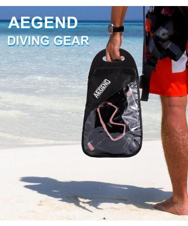 Aegend Adult Snorkeling Gear Set - Dry Snorkel, Panoramic View, Anti-Leak, Anti-Fog - Pink - Buy Online on GoSupps.com