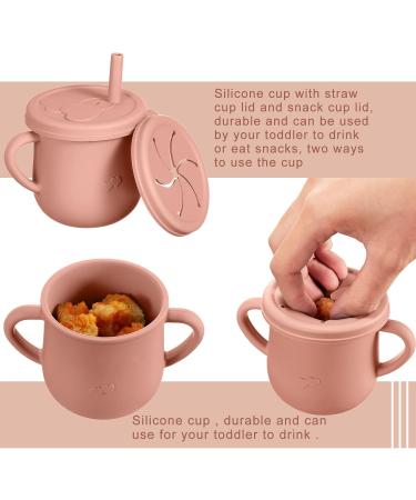 16 Pack Baby Feeding Set | Silicone Suction Plates, Bowls, Bibs, Utensils, Snack Cups | Toddler Eating Utensil Set | Beige Orange - Buy Online on GoSupps.com