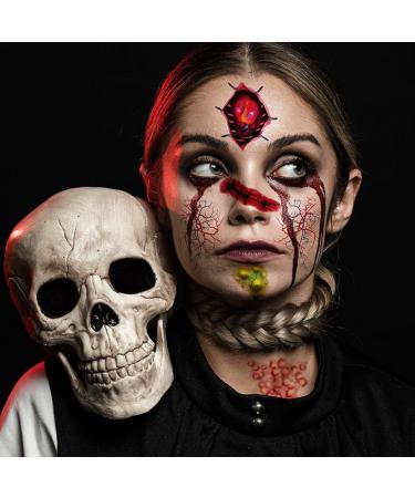 Besreey Halloween Makeup Kit Temporary Facial Creative Decal | Creative Makeup Prank Fake Scar 2024 Halloween Funny Face Stickers for Boys Girls Fc001-009 - Buy Online on GoSupps.com