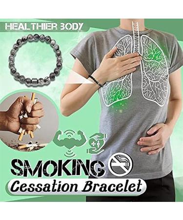 Quit Smoking Bracelet for Men | Triple Power Therapeutic & Anti-Anxiety Volcanic Rock Bracelet - Buy Online on GoSupps.com