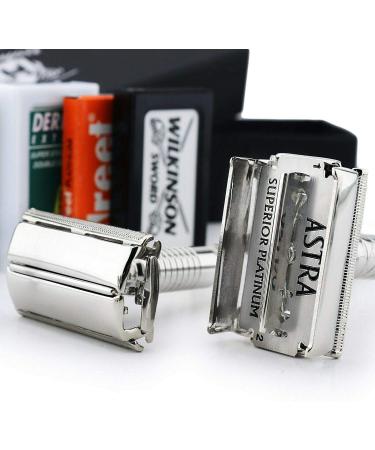 Buy Security Razor & Leather Cover - Double Edge Twist Open Shaver for Men | Wet Shaving Classic with Free Blade Package - International Shipping Available - Buy Online on GoSupps.com