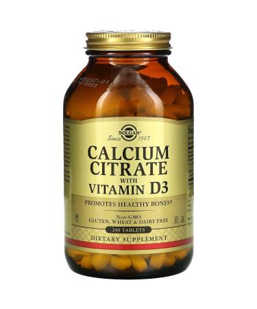 Solgar Calcium Citrate with Vitamin D3 240 Tablets