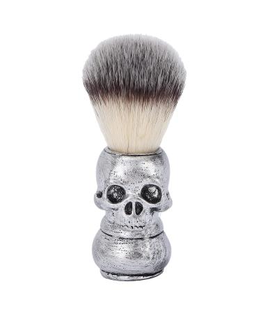 Men's beard brush Anggrek hair rasier brush with creative skeletal handle facial bar cleaning care-rasur tool (silver skull bearing)