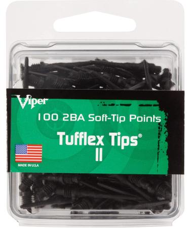 Viper Tufflex II 2BA Thread Soft Tip Dart Points - Black (100 Pack) - Buy Online on GoSupps.com