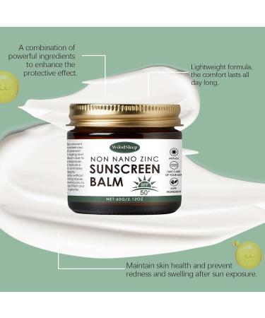Beef Tallow Sunscreen Balm - 100% Natural Non Nano Zinc Soothing and Moisturizing Sun Cream for Face - Waterproof and Sweat-proof 60g (1) - Buy Online on GoSupps.com